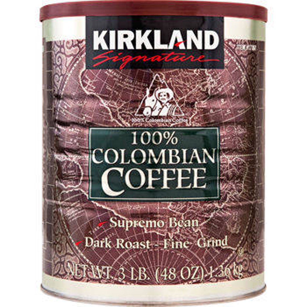Kirkland Signature™ 100% Colombian Supremo Ground Coffee 3 Lb. Can 2-pack