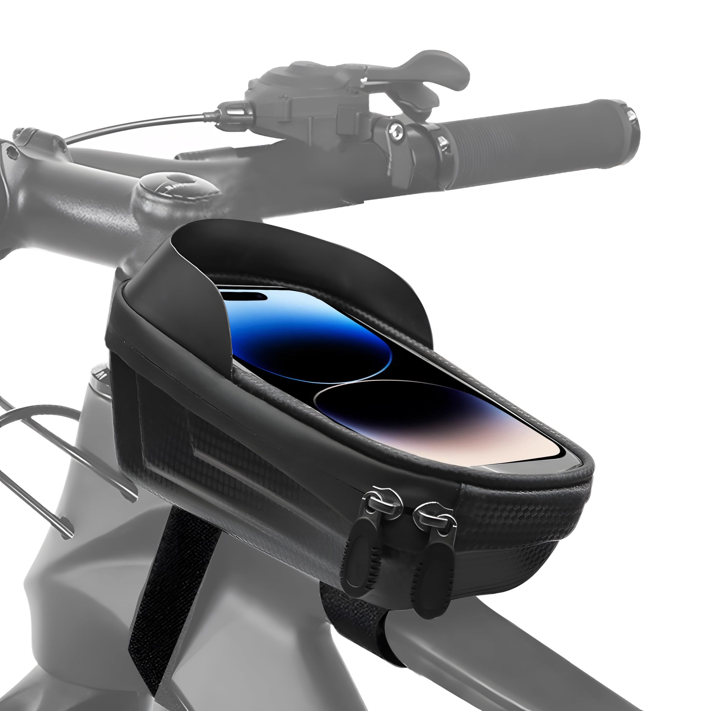 aiGear Bike Frame Bag | with TPU Sensitive Touchscreen | Large Capacity & Waterproof | Hard Casing Mountain Bike Accessories | for Mountain Bike Cycling | for Phones up to 6'' | BFB-01