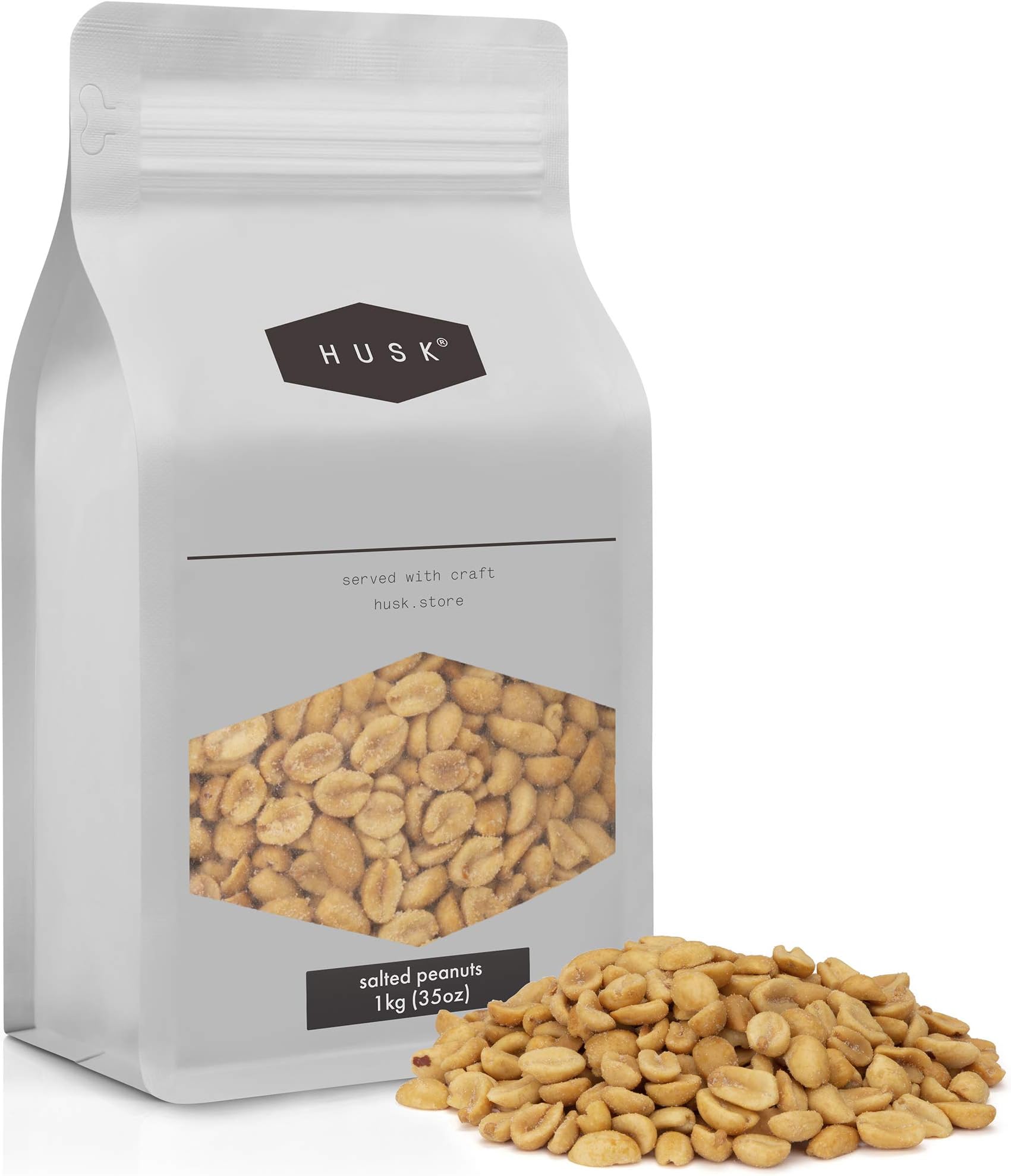 1KG Salted Peanuts by HUSK - Resealable Pouch