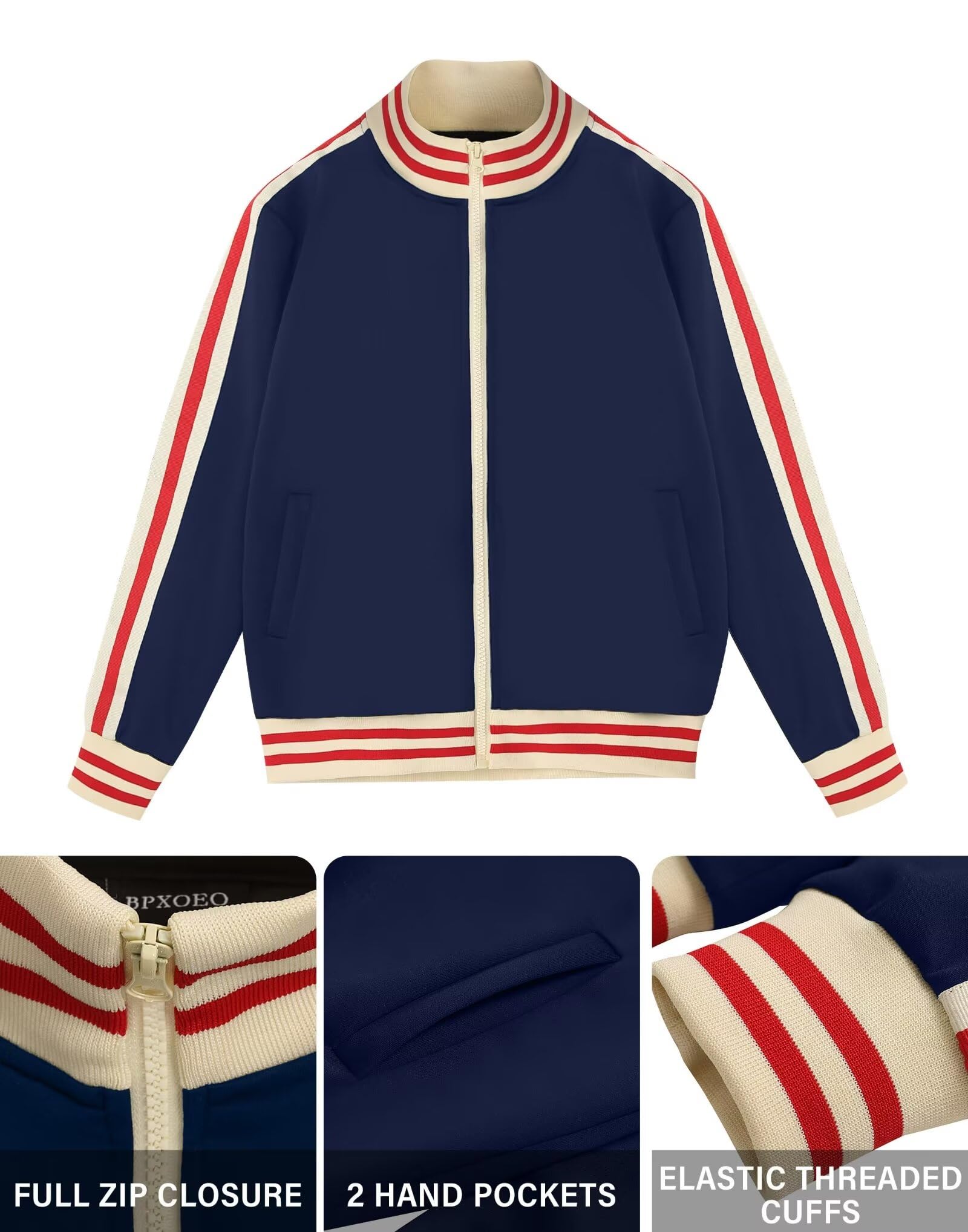 Conjunto de chándal de manga larga con cremallera completa para niño, chaqueta activa y pantalones deportivos, 2 piezas, para niños de 4 a 12 años