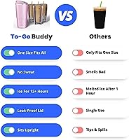 Vista 6 de Frostbuddy To Go Buddy - Vaso térmico de acero inoxidable con aislamiento al vacío de 30 onzas, tazas térmicas para bebidas calientes y frías, vaso