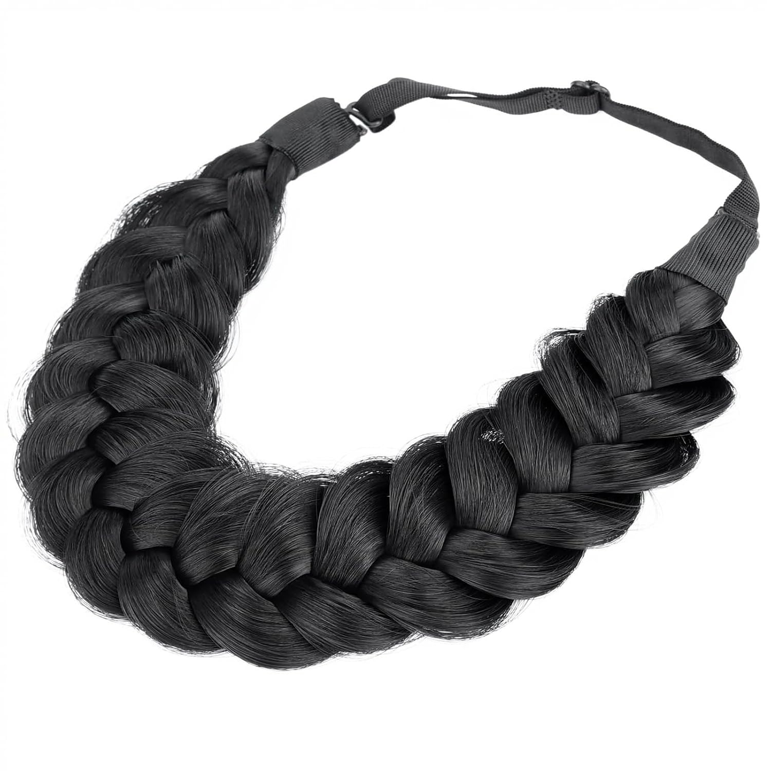 DIGUAN Messy Wide 2 Strands Synthetic Hair Braided Headband Hairpiece Women Girl Beauty accessory, 62g/2.1 oz (Black) DIGUAN Messy Wide 2 Strands Synthetic Hair Braided Headband Hairpiece Women Girl Beauty accessory, 62g/2.1 oz (Black)