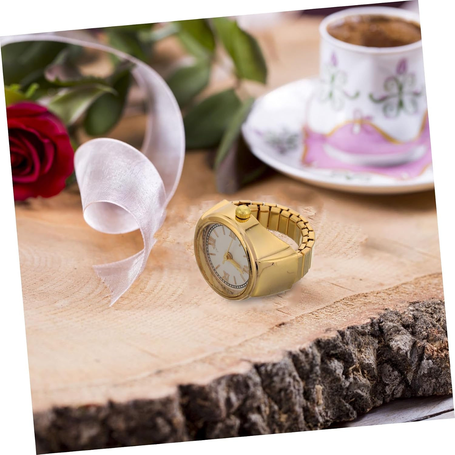 COLLBATH Men's Ring Watch Women's Watch Ring Fashionable Finger Ring Vintage Pocket