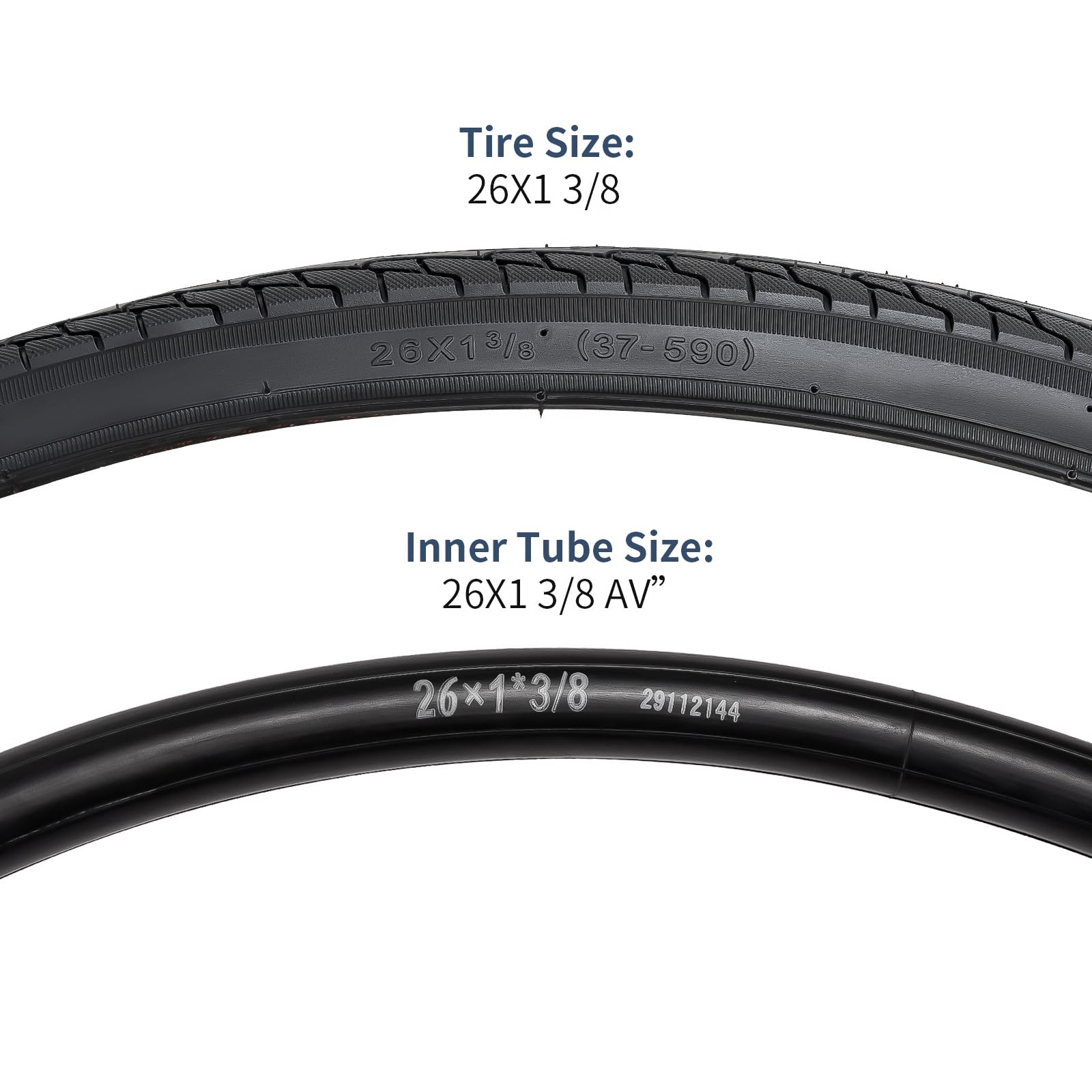 YUNSCM 2-PCS 26×1 3/8 Bike Tubes & Tires With Schrader Valve - Durable