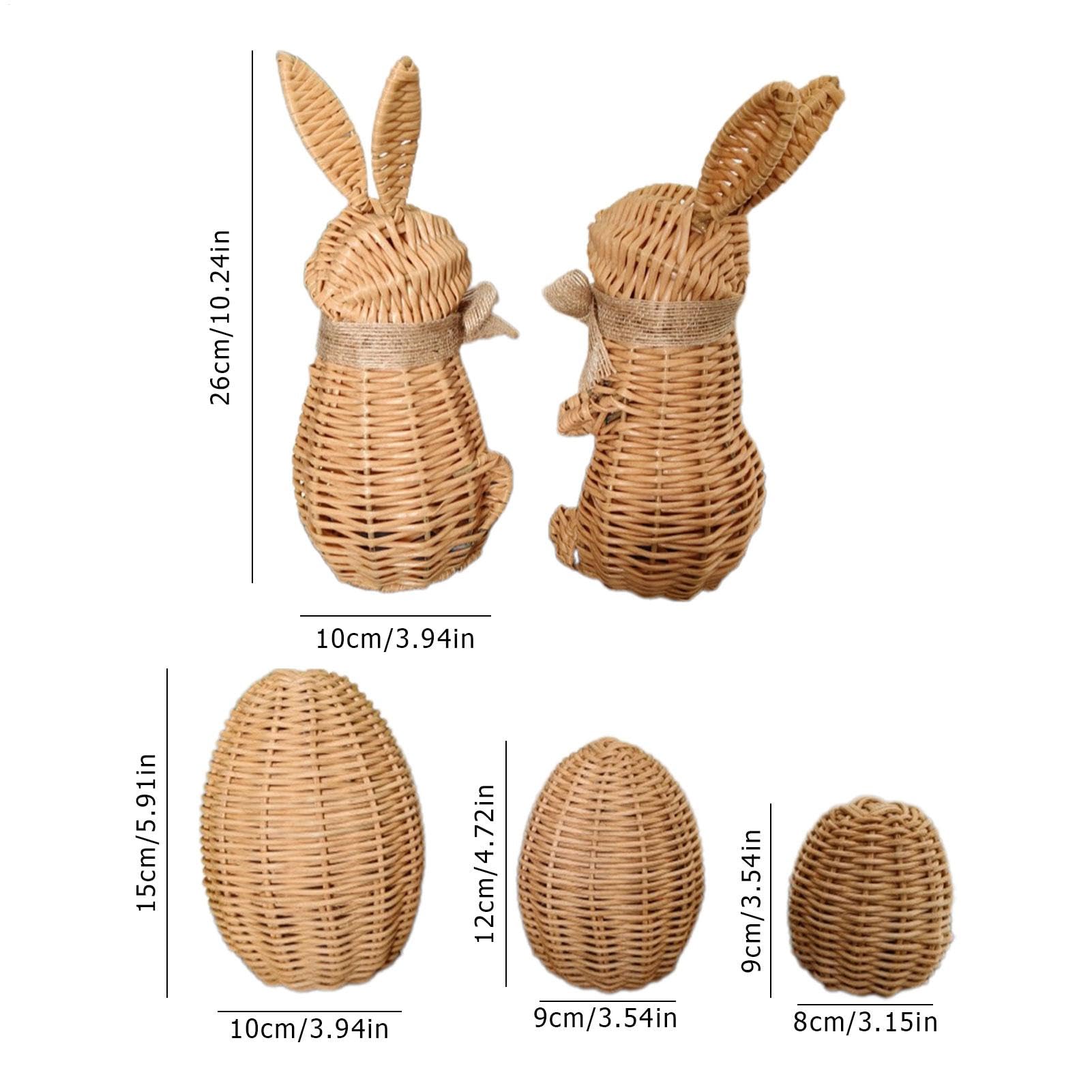 Decorazioni pasquali con coniglietto in rattan, coniglietto in rattan 5