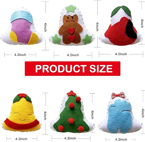 Miniatura 4 de MOVEBO Kits de costura para manualidades para Navidad, adornos de Navidad, kits de manualidades para niños (adornos de Navidad DIY 2)