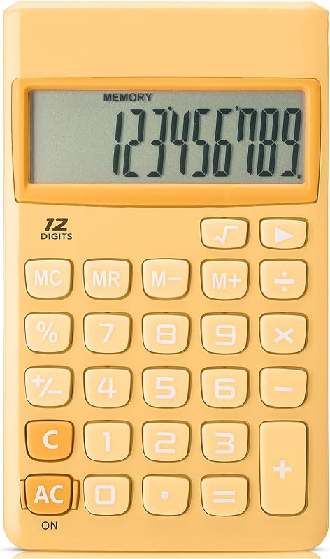 Mr. Pen- Calculadora de función estándar, 12 dígitos, calculadora pequeña, naranja
