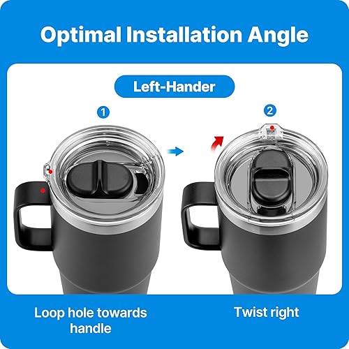 Miniatura 5 de Tapa superior de rosca de repuesto de 30 onzas para taza YETI TraveI con hilos solamente, tapa resistente a derrames para taza de viaje con rosca