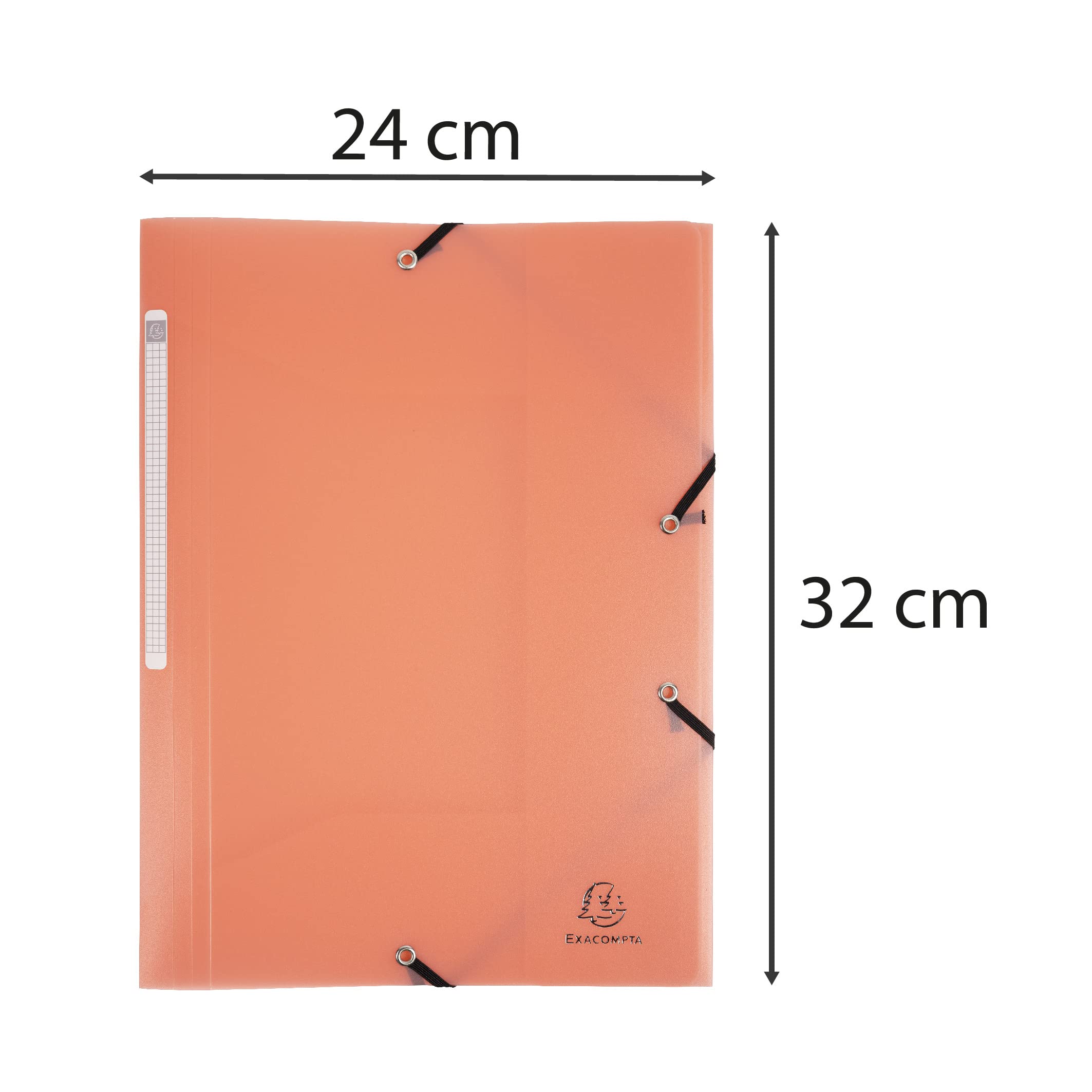 Exacompta - Ref 55177E - Box of 25 Elastic folders with 3 Flaps in Polypropylene - Size 24 x 32 cm - for A4 Format - Chromaline Pastel - Coral Colour - Image 3