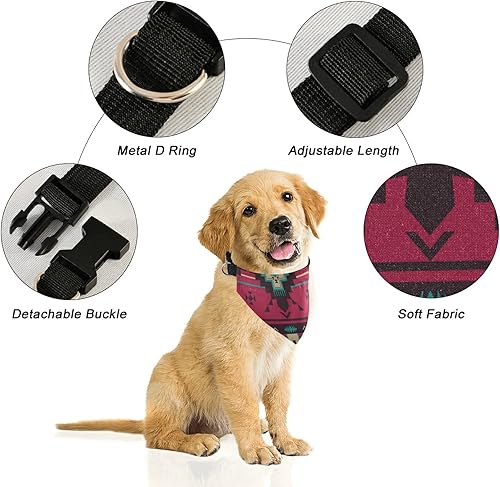 Miniatura 4 de Vintage étnico nativo del suroeste americano, tribal indio azteca textiles perro ajustable martingala collar martingala, baberos de saliva collares