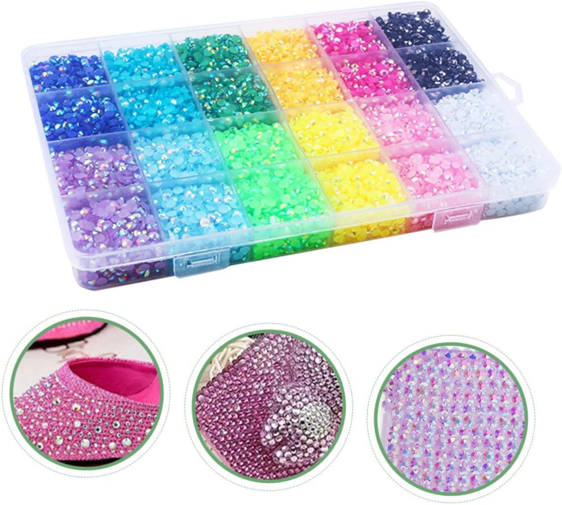 Nail Art Decor Compartment Jelly Resin Rhinestones for DIY Manicure Flatback Gemstones Box Creative Nail Charms for Fashionable Designs
