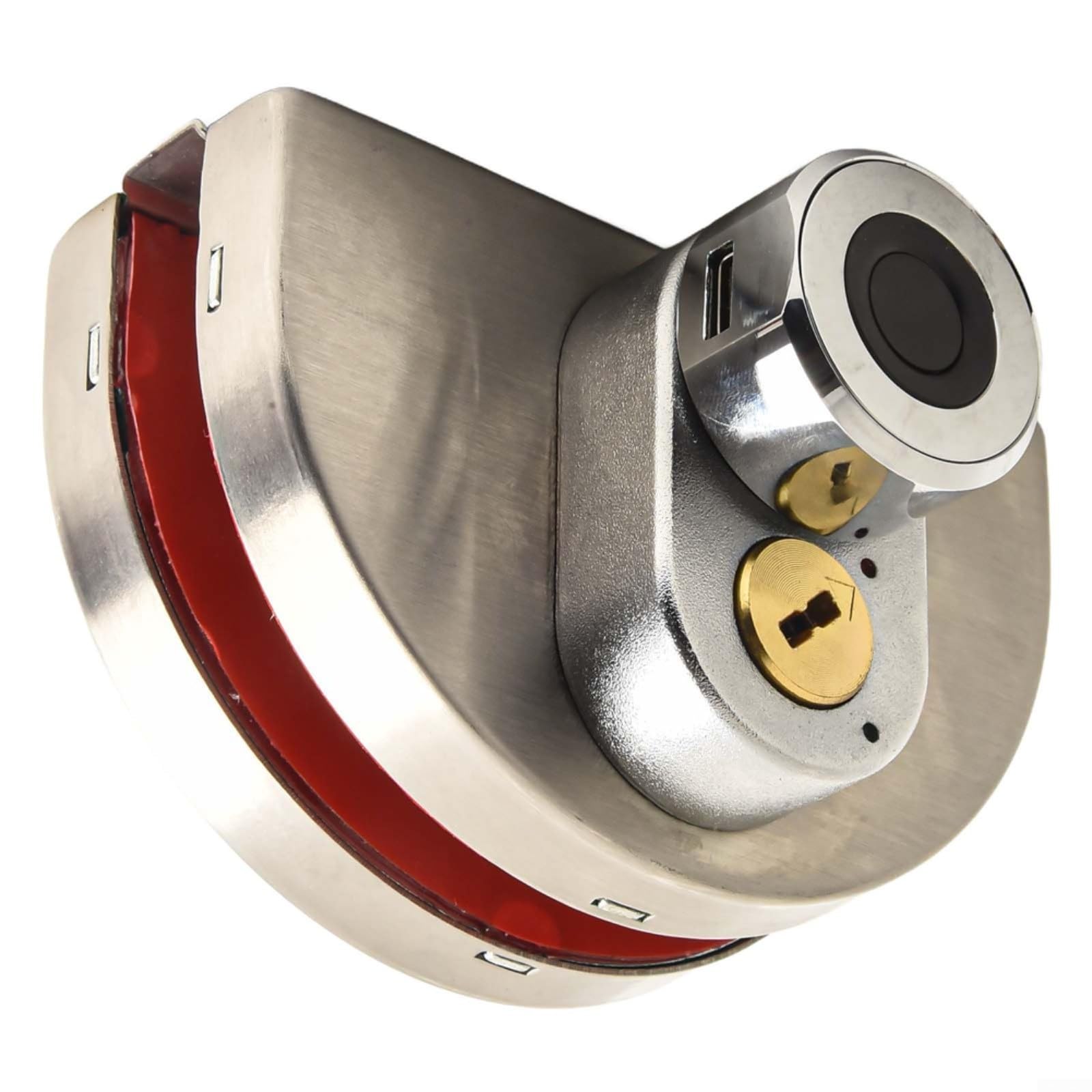 Cerradura electrónica inteligente de huellas dactilares para puertas de cristal, cerradura de seguridad de acero inoxidable con opción de llave mecánica (A)