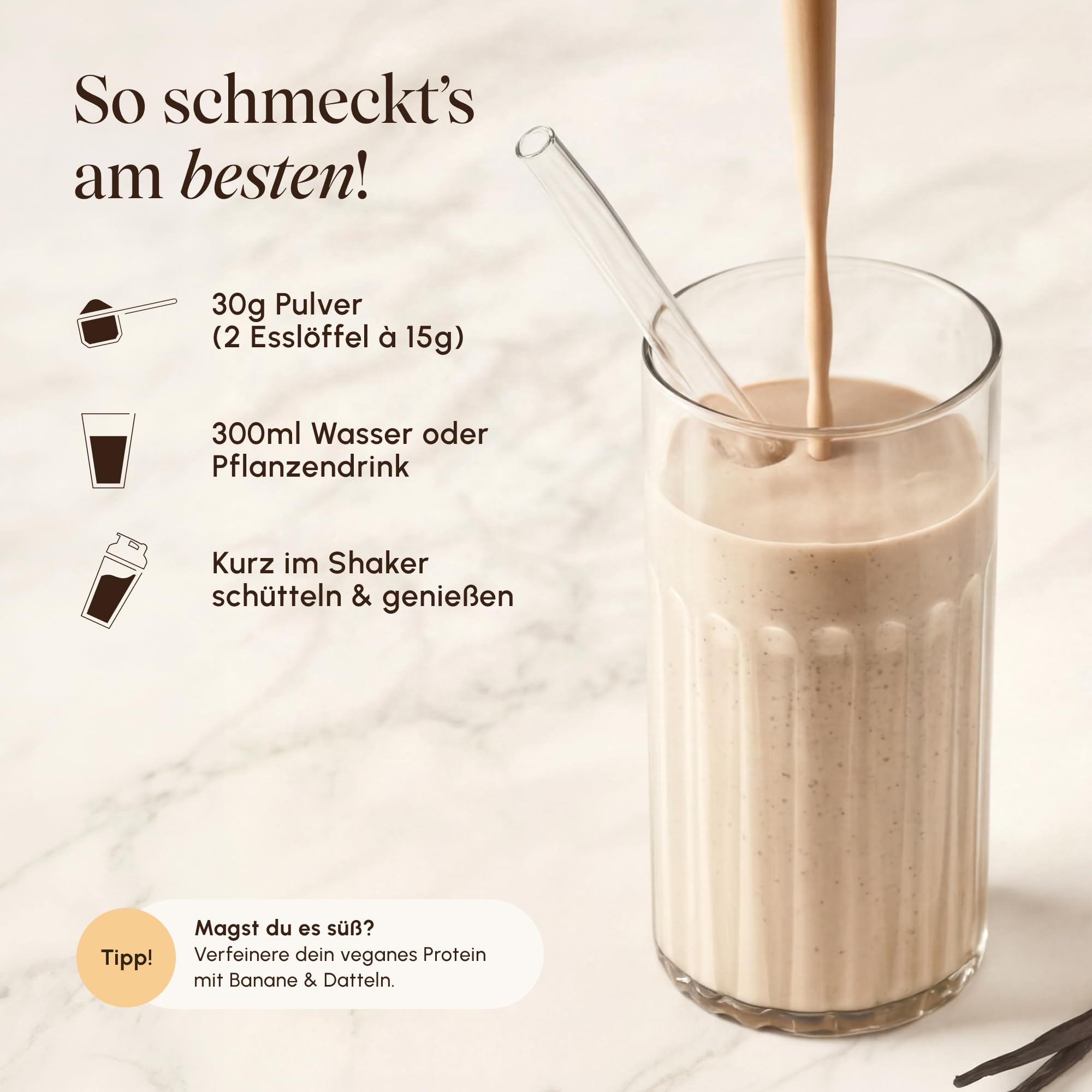 VETAIN Protein Pulver Probierpaket - 23g Eiweiß - 8 x 30g - 4 Proteinquellen fermentiert Erbsen - Bio veganes Proteinpulver - Ohne künstliche Süßungsmittel - NEUE REZEPTUR