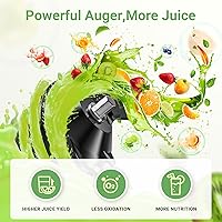 Vista 2 de AAOBOSI Cold Press Juicer, 4.50" Large Feed Chute Masticating Juicer Machines (Upgrade) High Juice Yield Slow Juice Extractor fit Fruits