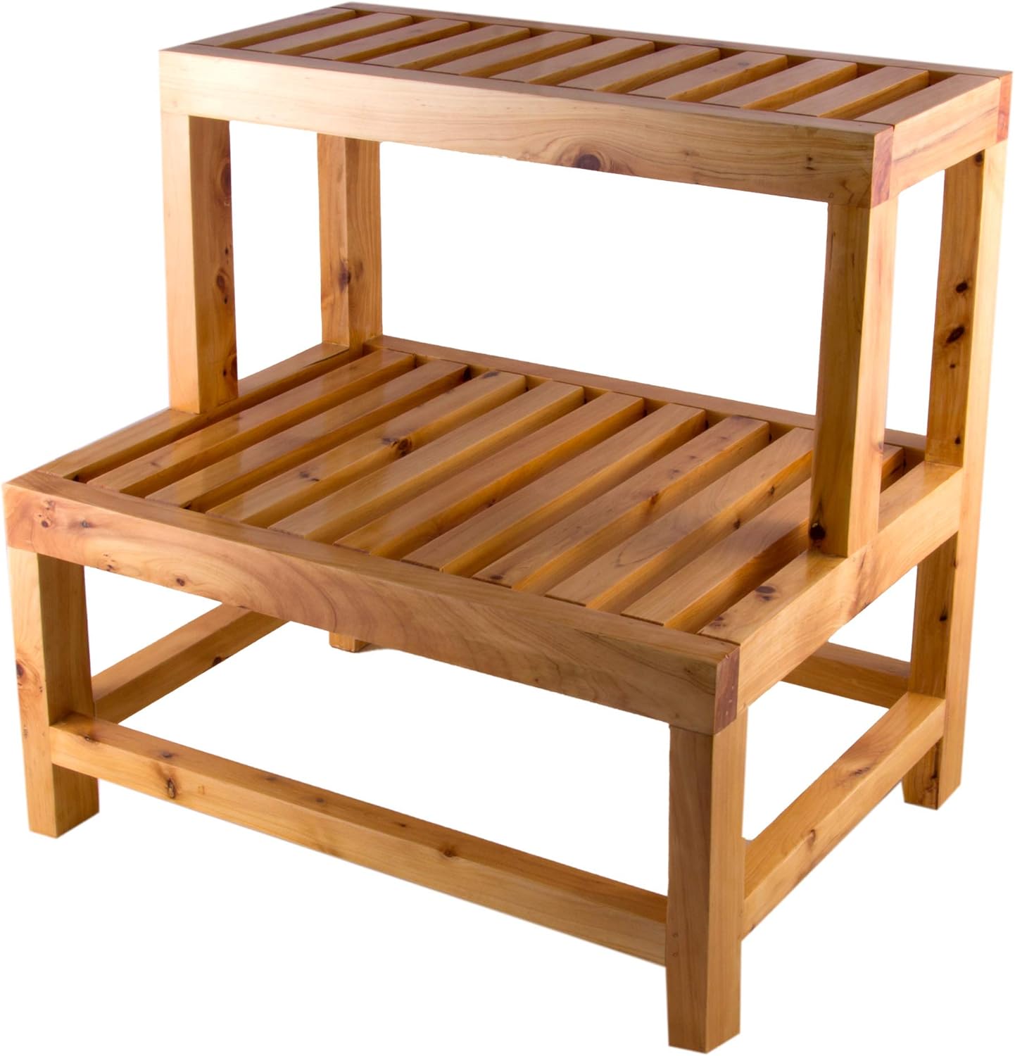 ALFI brand AB4402 20 Double Wooden Stepping Stool Multi-Purpose Accessory, Natural Wood
