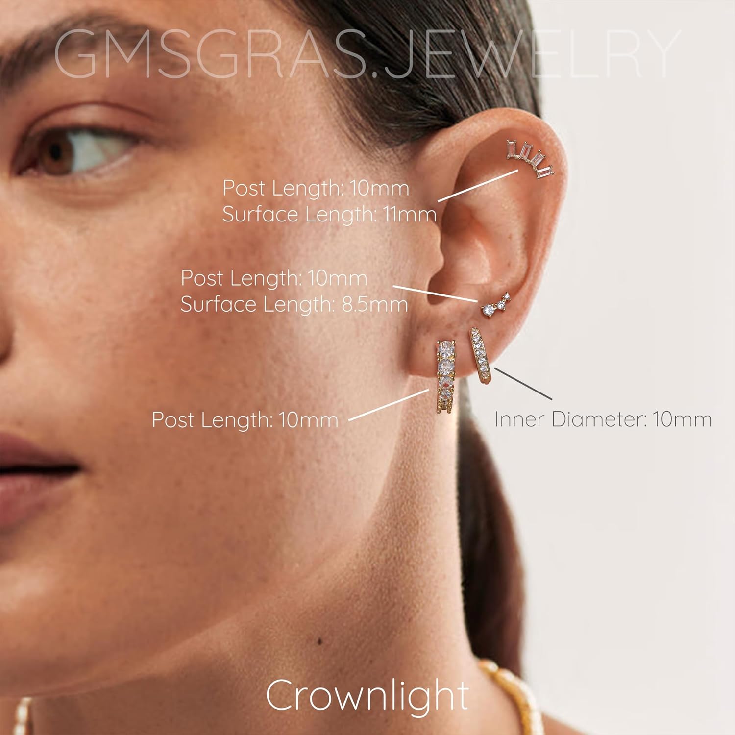 Gold Green Heart Earrings stack for Women, 14k Gold Dainty CZ Stud Hoop Huggie Earring Sets For Multiple Piercing, Stackable Hypoallergenic Trendy Emerald Drop Earrings for Women Daily Jewelry Wear - Image 2