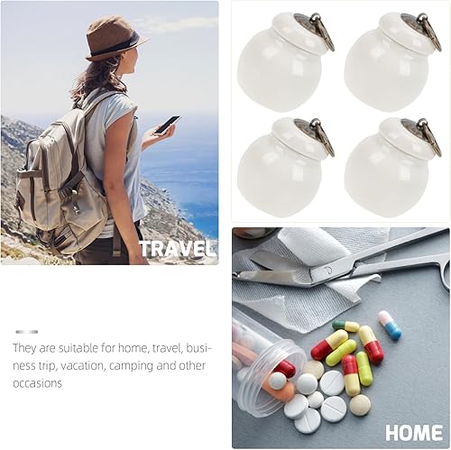 Miniatura 6 de 4 unidades de dispensador de té de té, recipientes de almacenamiento de decoración de tarro de caramelo con tapa, recipiente de té de porcelana para