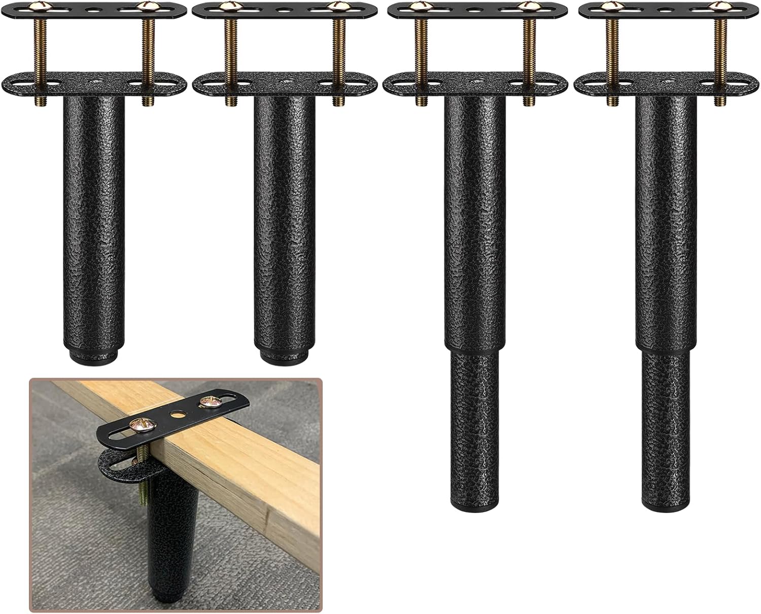 uxcell 4 Set Bed Frame Support Legs, 7.1" to 13" Adjustable