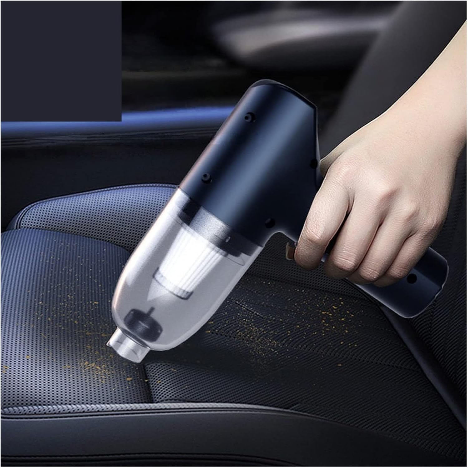 Car Vacuum Cleaner Car Wireless Charging Car Household Hand-held Small Car High Power Suction Strong Mini (Color : White)