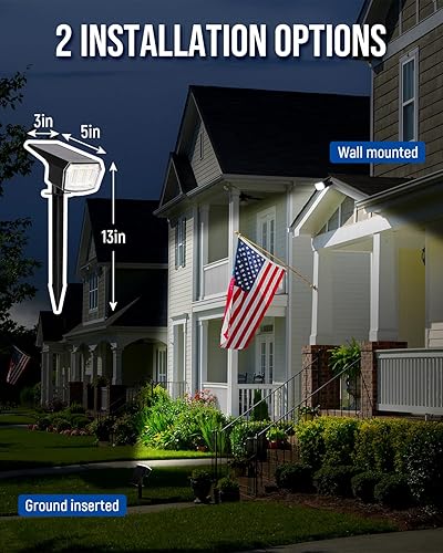 Miniatura 5 de Focos solares impermeables para exteriores, paquete de 4 unidades, IP65, 63 LED, 3 modos de iluminación, focos para patio, jardín, casa, garaje,