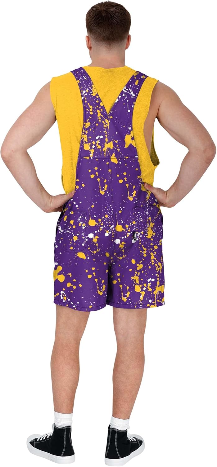 FOCO NCAA mens Ncaa College Bib Shortalls Summer Shorts Overalls