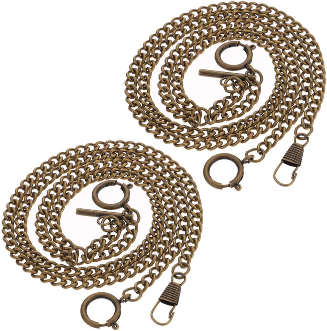 Metal Pocket Watch Chains and 2pcs Featuring for Men Sturdy O-Shaped Connector, Versatile Use Classic Vintage Style, Accessory for Weddings and Banquets