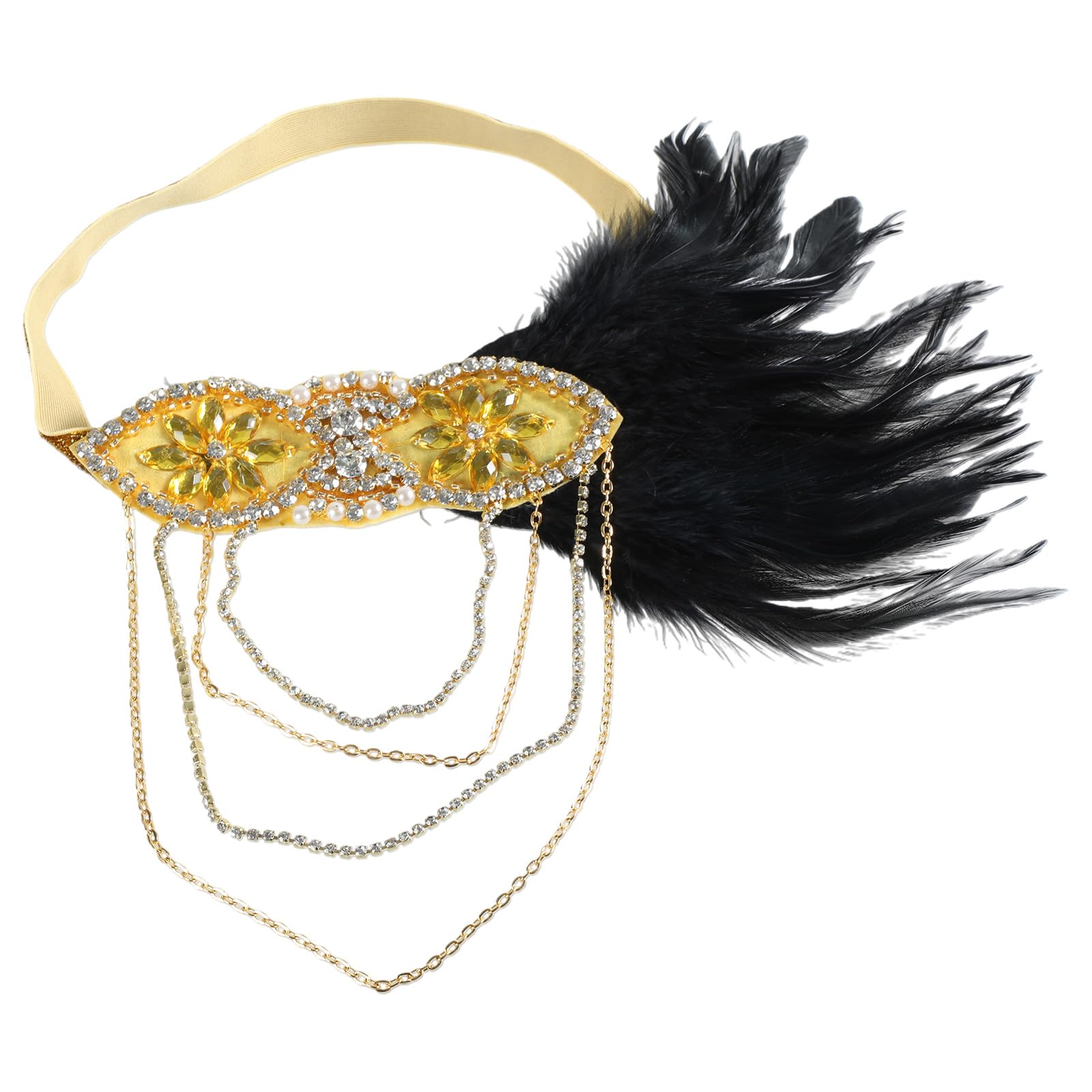 Fentency 1920s Headpiece Flapper Headband, Roaring 20s Hair Accessories Vintage Hair Clip Sequins Hair Hoop