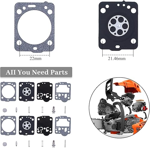 Miniatura 2 de Kit de reparación de diafragma de carburador 2 unidslote Fit Husqvarna 435 435E 235 236 240 Jonsered CS2234 CS2238 Motosierra para Zama RB-149