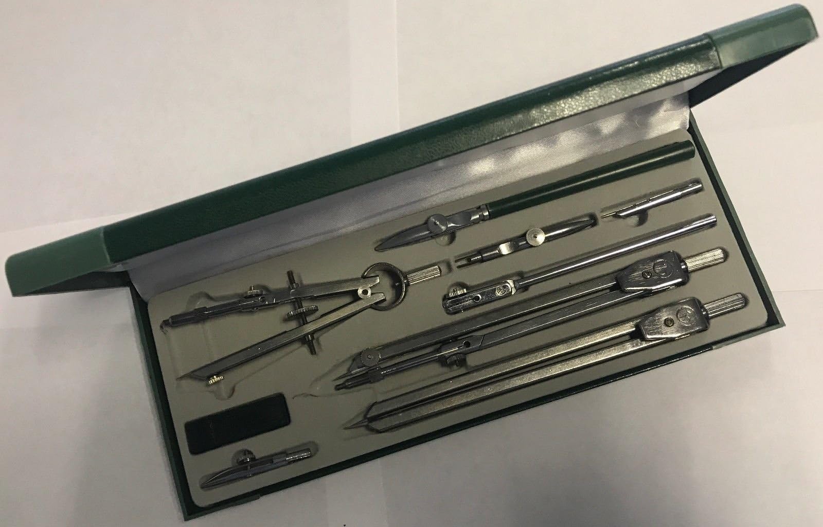 9 PCS STAINLESS STEEL PROFESSIONAL ENGINEER STUDENT TECHNICAL DRAWING DRAFTING COMPASS SET, RULING PEN, DIVIDER