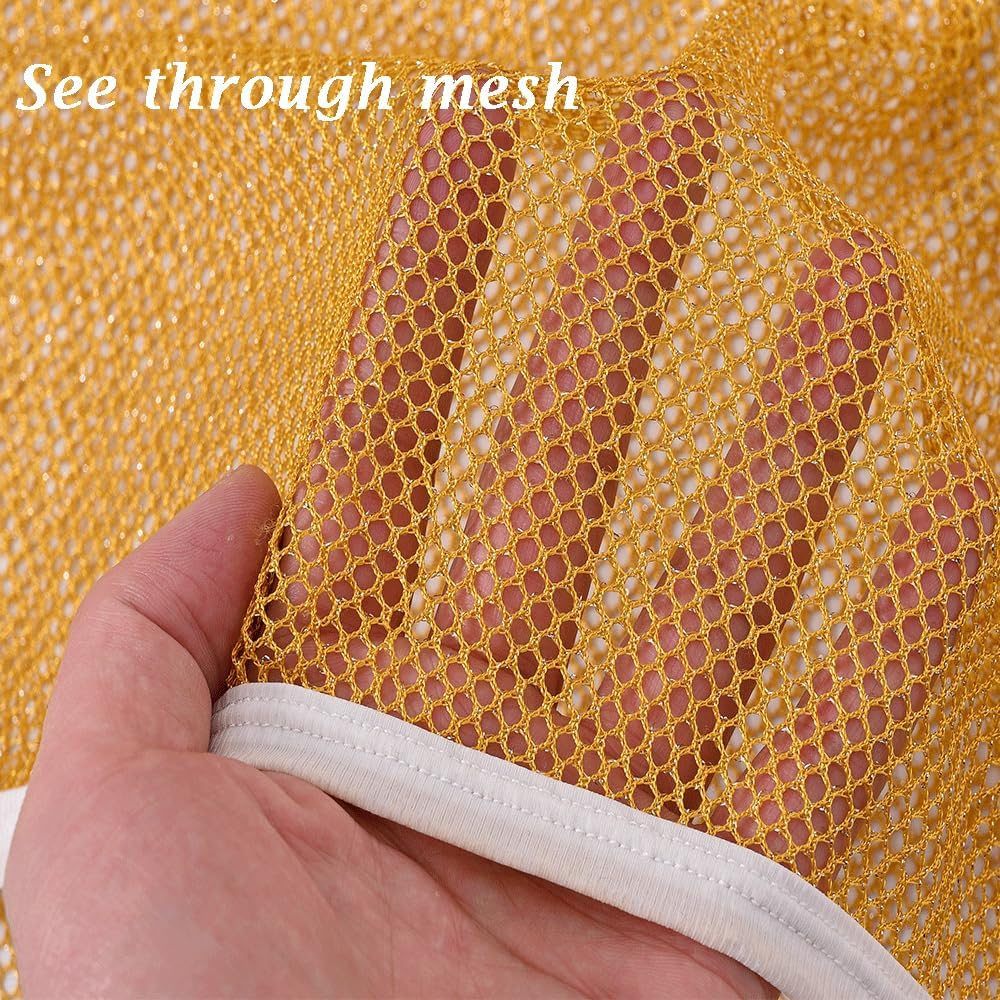 JINSHI Men's Sparkling Sleeveless Sheer Mesh Top, Fishnet Shirt, Sexy Transparent Tee, Ideal for Muscle Display - Image 2