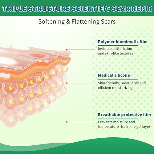 Miniatura 3 de Paquete de 2 hojas de silicona para cicatrices, cinta de cicatriz de silicona, hojas de cicatrices para cicatrices quirúrgicas, tiras de cicatrices