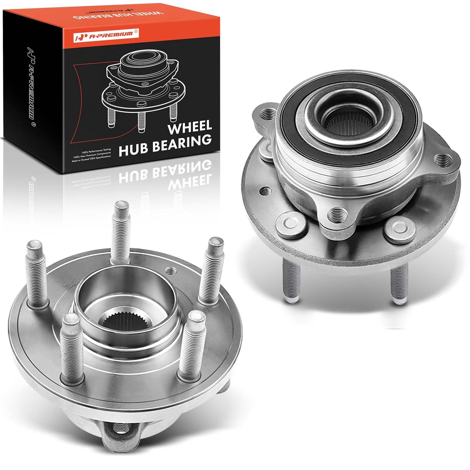 A-Premium 2 x Wheel Bearing and Hub Assembly with 5-Lug Compatible with Ford Edge Taurus Flex Police Interceptor Sedan Special Service Police Sedan & Lincoln MKX MKS MKT, Non-ABS