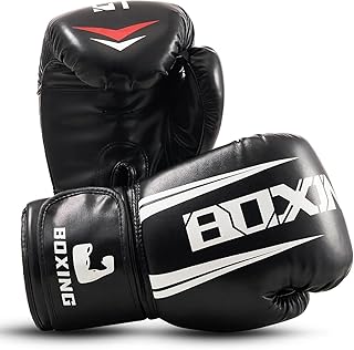 Boxing Gloves Men, Boxing Training Sparring Gloves,Muay Thai, Heavy Punching Bag Gloves 12 OZ,Black