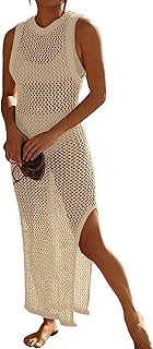 Crochet Swim Coverup Sleeveless Knitted Cover Up Dress - Buy now