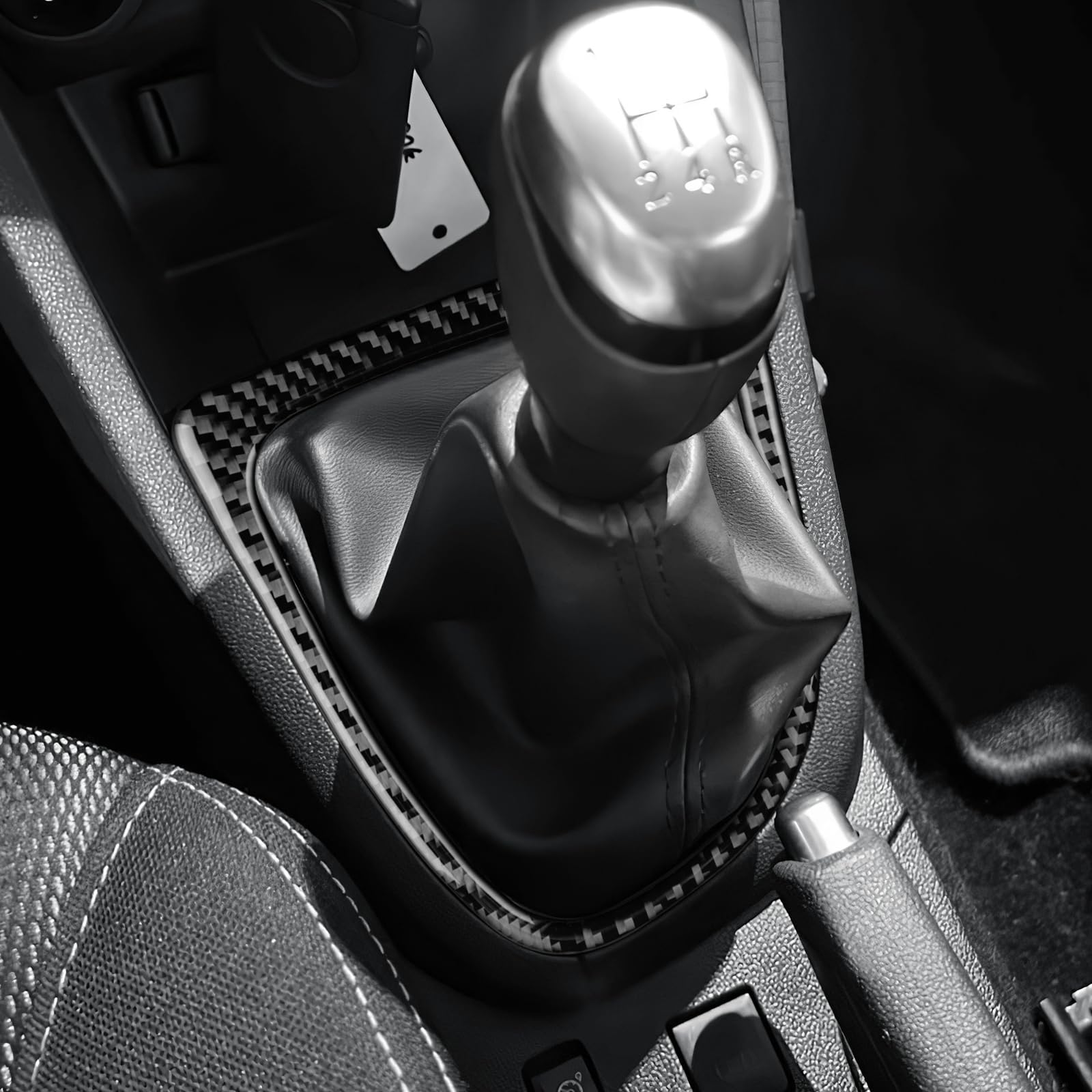 KUNGKIC Pour Renault Clio 4 Mk4 IV 2013 2014 2015 2016 2017 2018 Accessoires Real Fibre de Carbone Voiture Centre Console Levier de Vitesse Vitesse Cadre Extérieur Panneau Autocollant Voiture Pièces