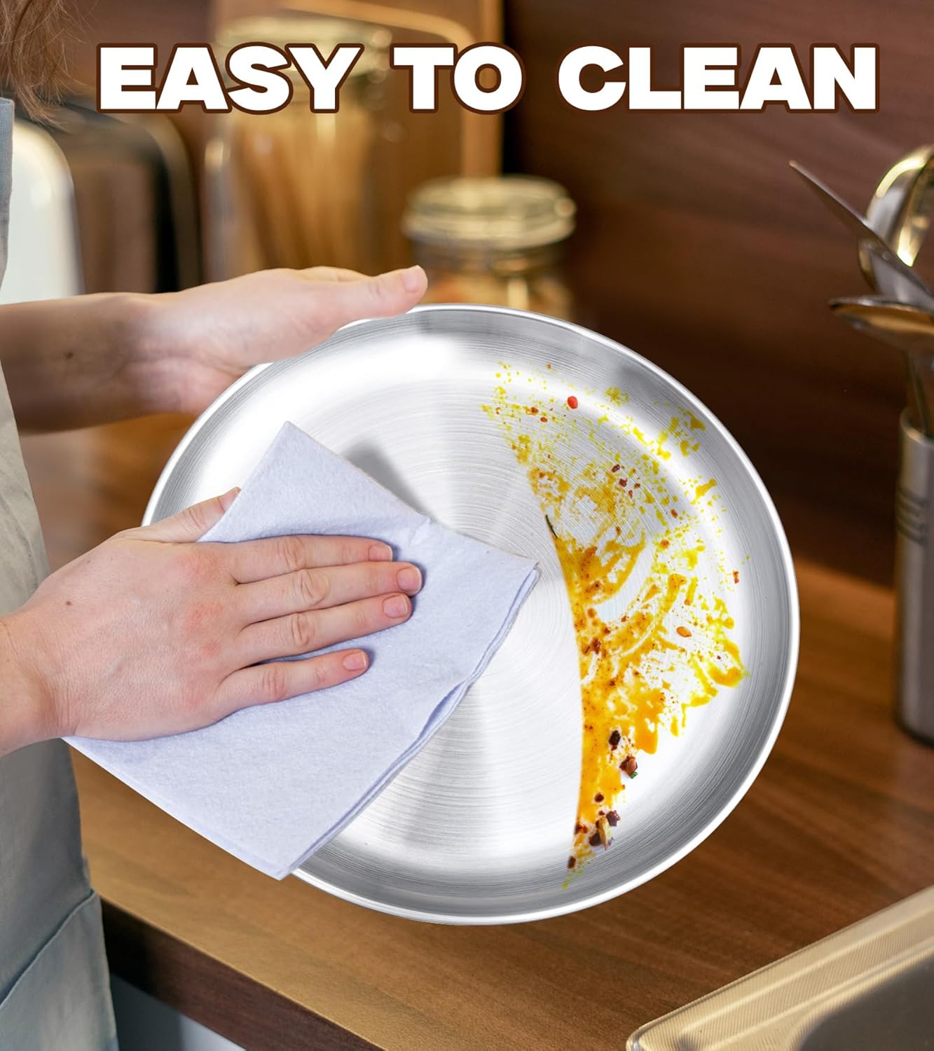 Stainless Steel Pizza Pan 12 inch, Pizza Pan for Oven, Steel Pizza Tray, Thick Round Pizza Plate Pizza Baking Sheet, Easy Clean & Dishwasher Safe, Set of 1 - Image 7