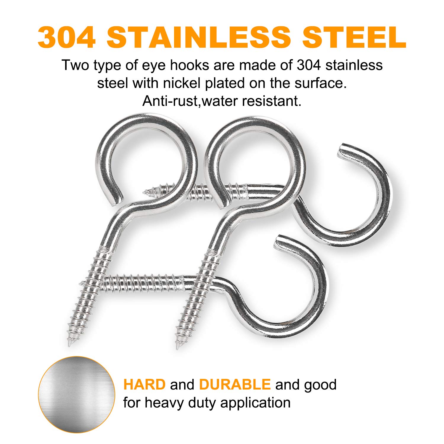 Exclusive Discount 50% Price MEIYYJ 30pcs 2 inch Two Types of 304 Stainless Steel Hooks, Self-Tapping Ceiling Cup Hook Screws Heavy Duty and Round Eye Bolt Hooks Plastic Self-Drilling Drywall Anchors Assortment Kit Limited Discount MEIYYJ 30pcs 2 inch Two Types of 304 Stainless Steel Hooks, Self-Tapping Ceiling Cup Hook Screws Heavy Duty and Round Eye Bolt Hooks Plastic Self-Drilling Drywall Anchors Assortment Kit