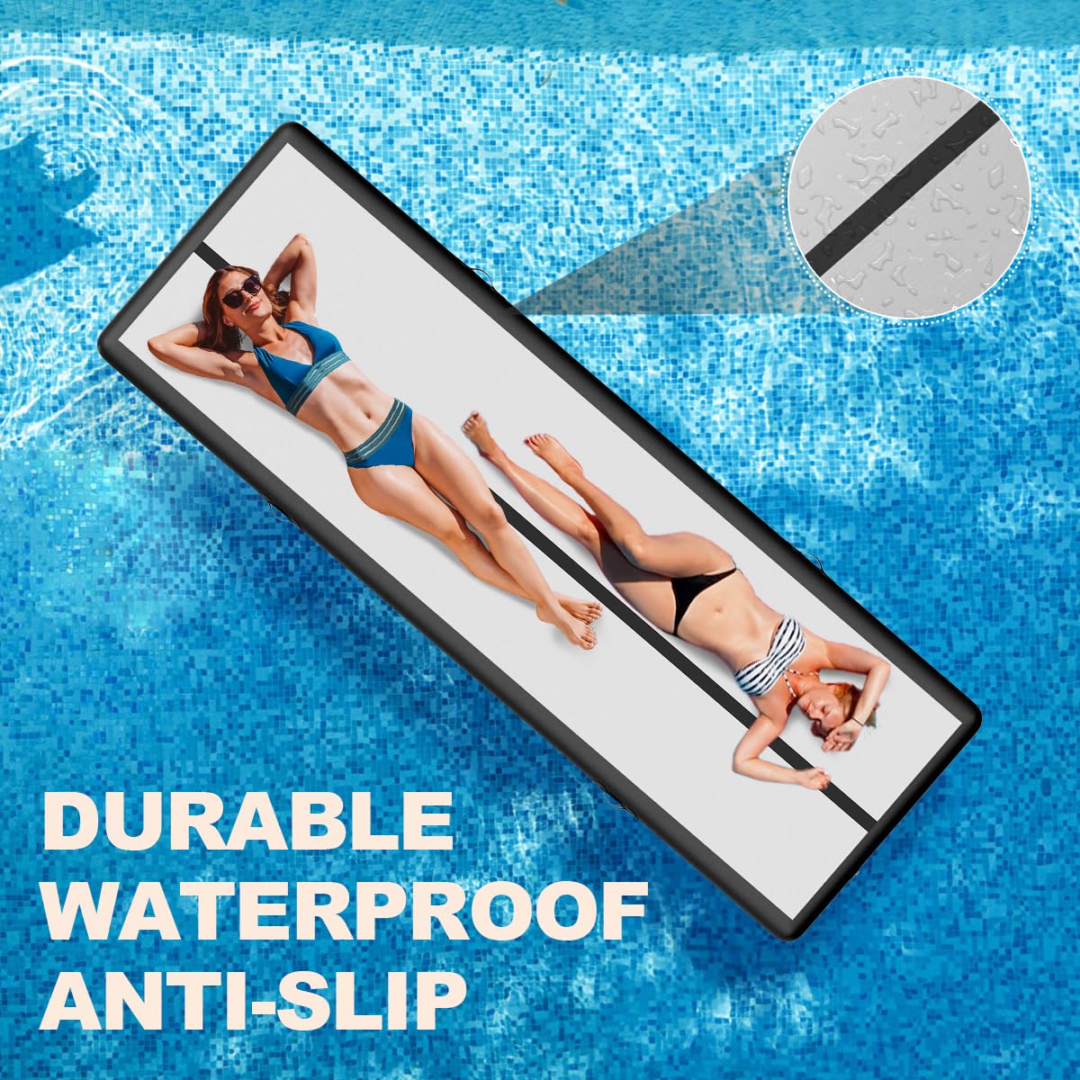 Tappetino da palestra gonfiabile, altezza 10/20 cm, lunghezza 3 m/4 m/5 m/6 m/7 m/8 m/9 m/10 m/11 m/12 m, per acrobazie, ginnastica e allenamento, con pompa ad aria