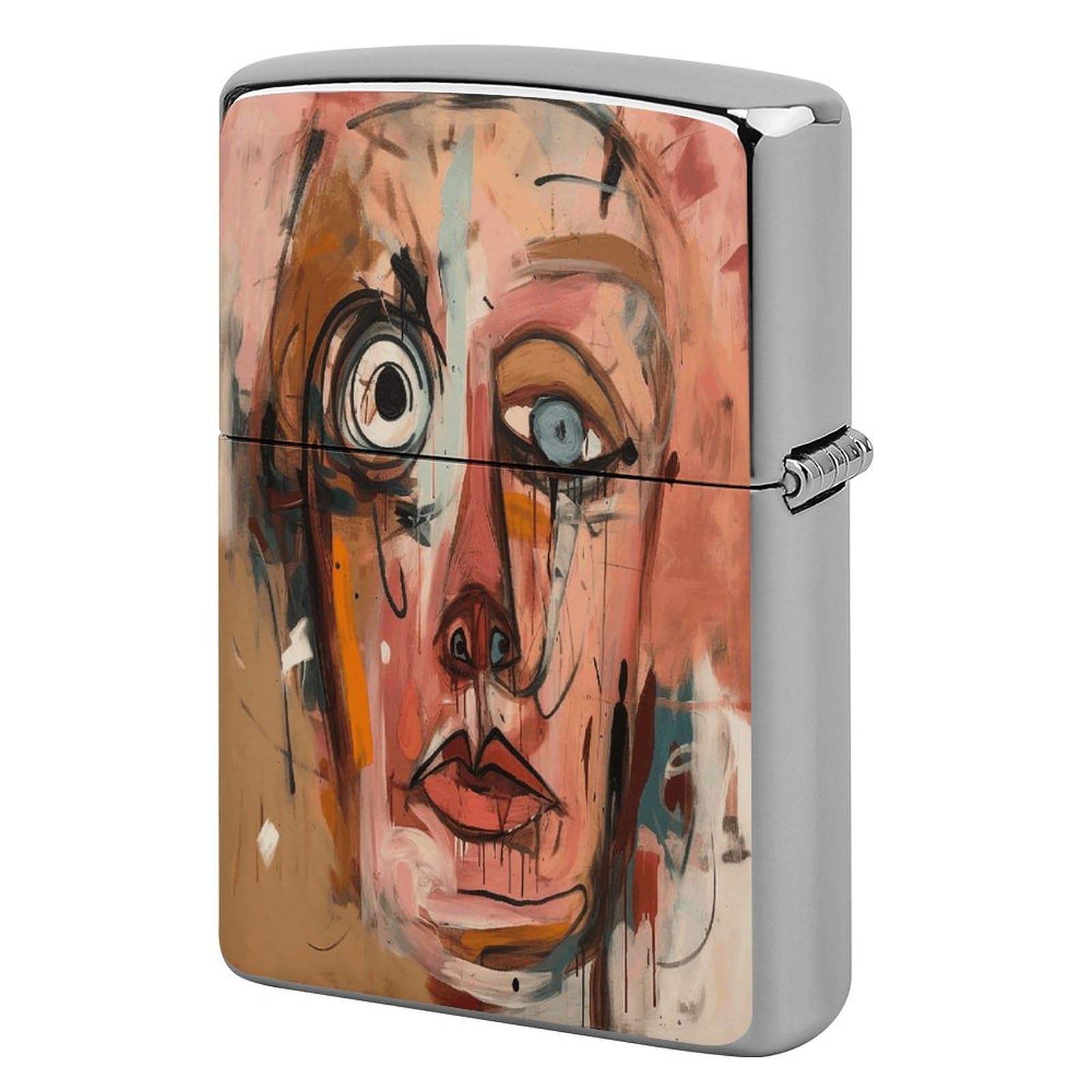 Fodpand Style Face With Eyes Metal Lighter Case Cover Lighter Sleeve