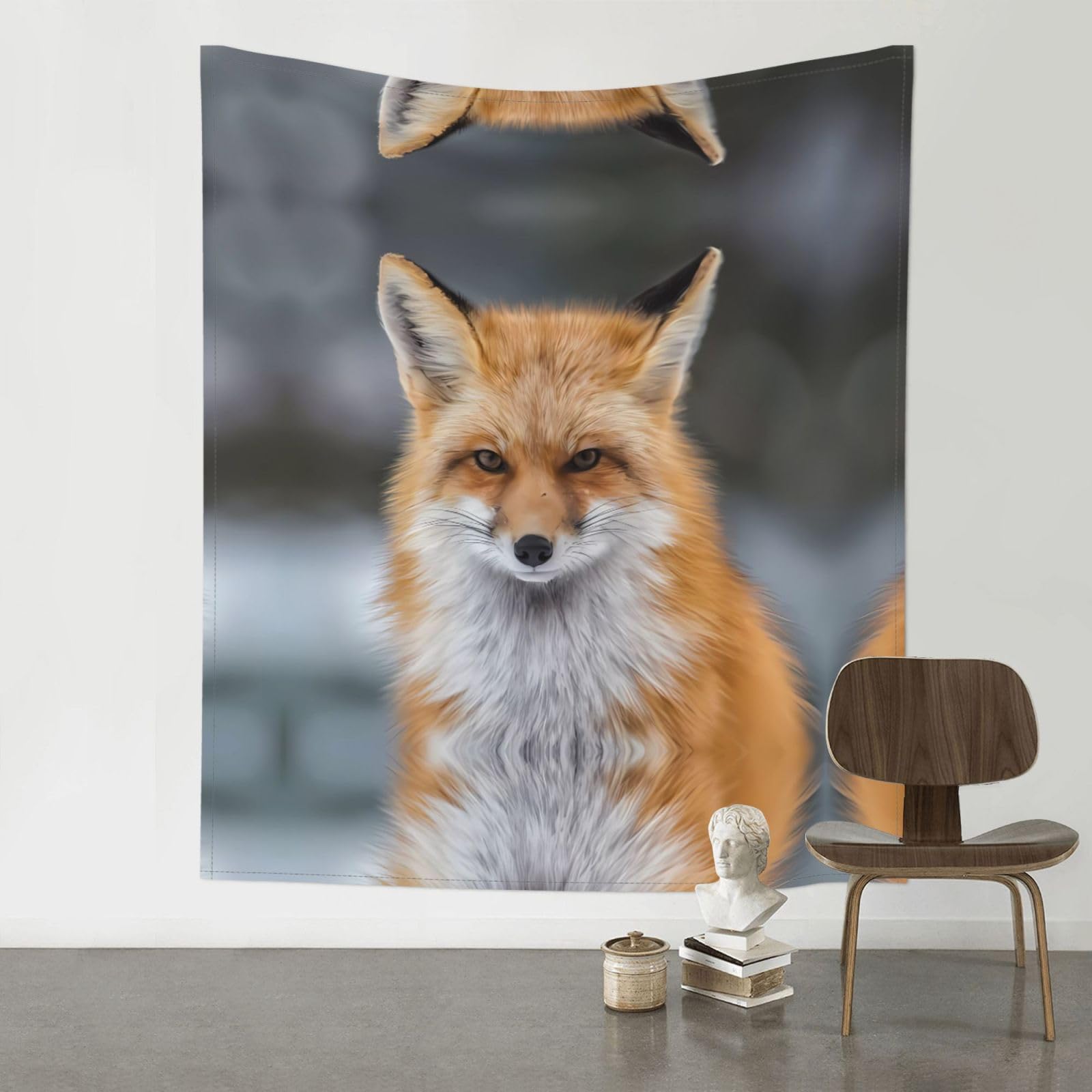 HJFCZH fox Prints Wall Tapestry 60x51in – Boho Decor Throw for Bedroom, Dorm, Beach Cover & Picnic Blanket