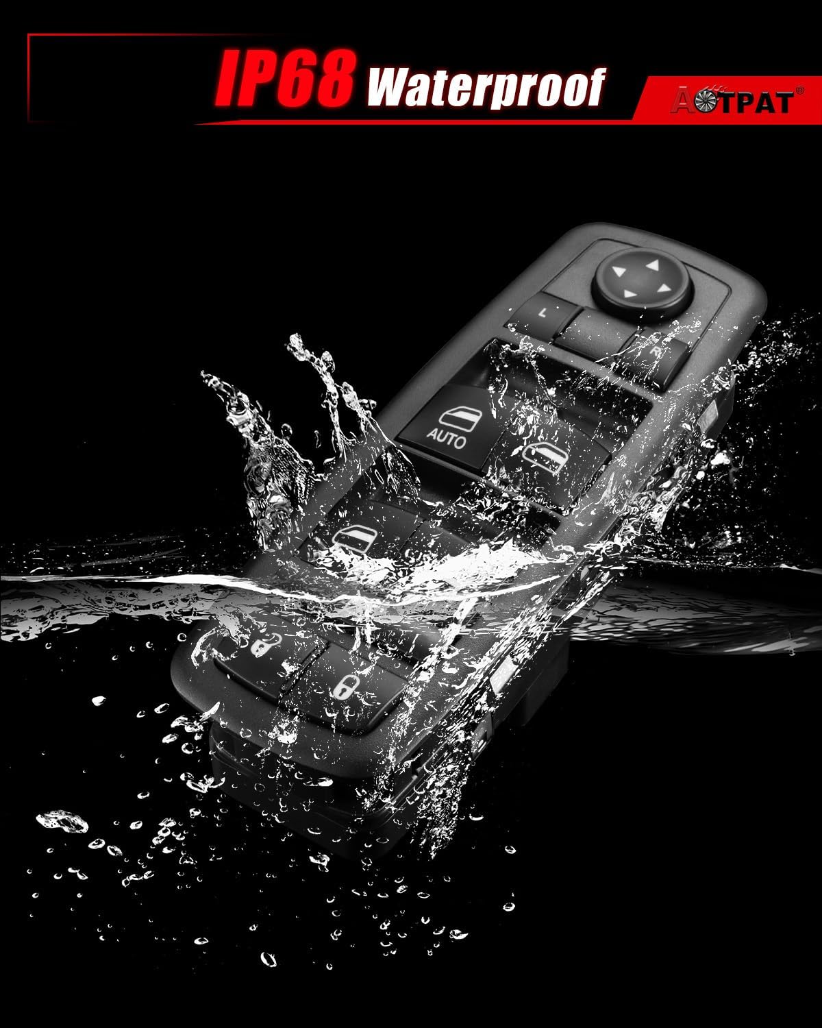 Master Power Window Switch Fits for:-Dodge 2009-2010 Journey 2007-2011 Nitro, for:-Jeep 2008-2012 Liberty, Front Left Driver Side Control Door Lock Switch Button, OE# 4602632AC, 4602632AH