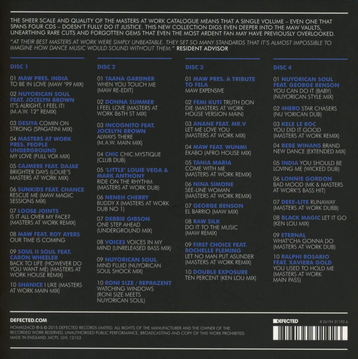 Defected Presents House Masters / Masters At Work