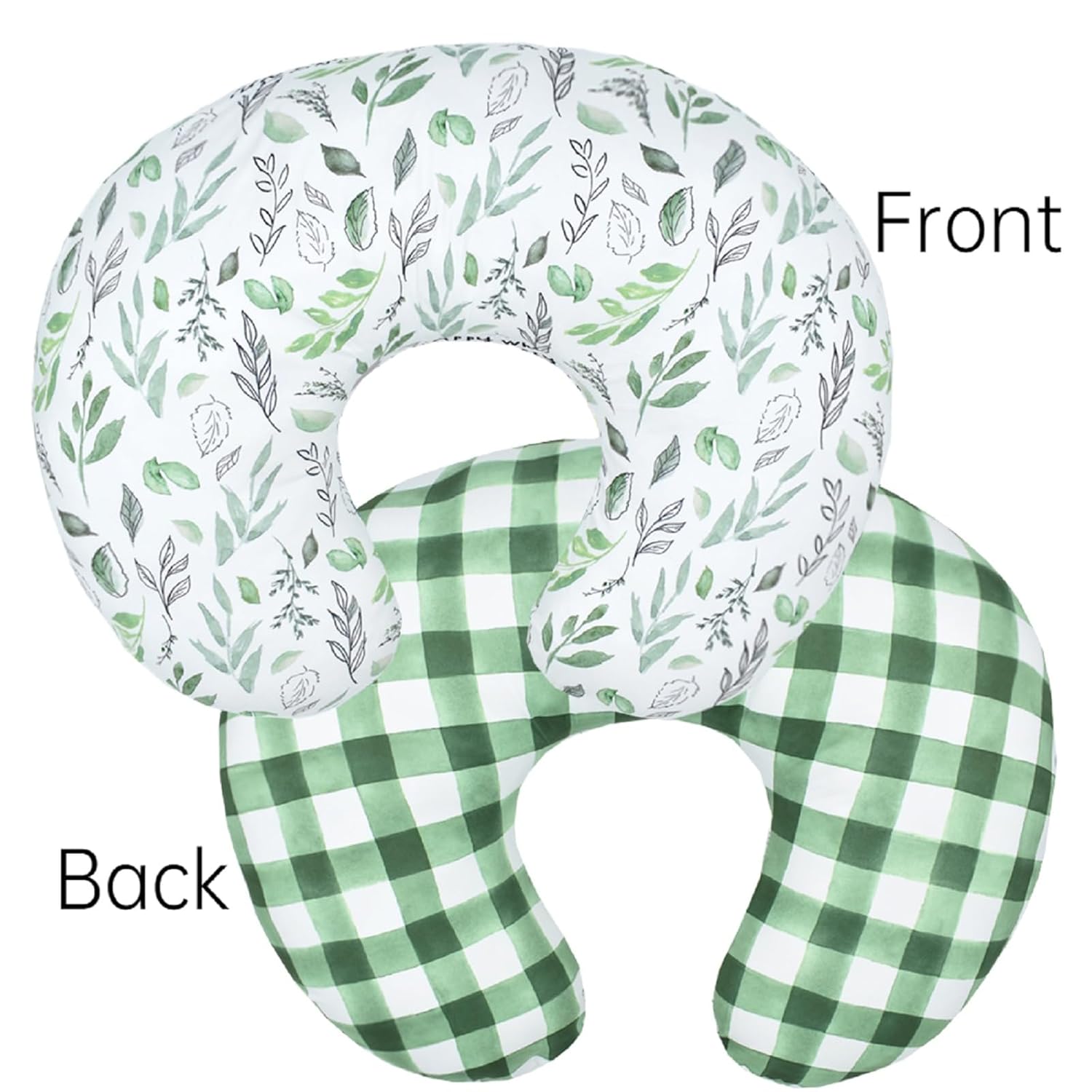 2 Pack Baby Nursing Pillow Cover Newborn U-Shaped Breastfeeding Pillowcase Cushion Cover Stretchy Replaceable Forest&Floral Pillow Cover Slipcover 22.5x21 - Image 3