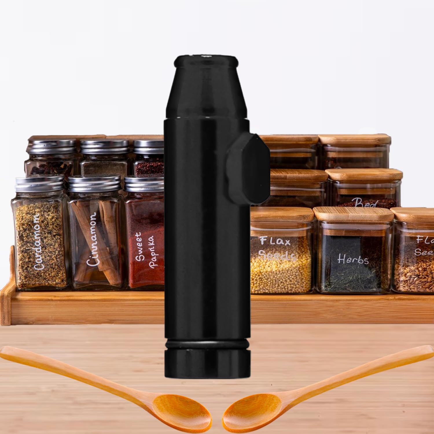 HumanFriendly 3ml Aluminum Leak Proof Bottles Refillable Container for Traveling - Sample Container - Cooking Essentials - Single Black