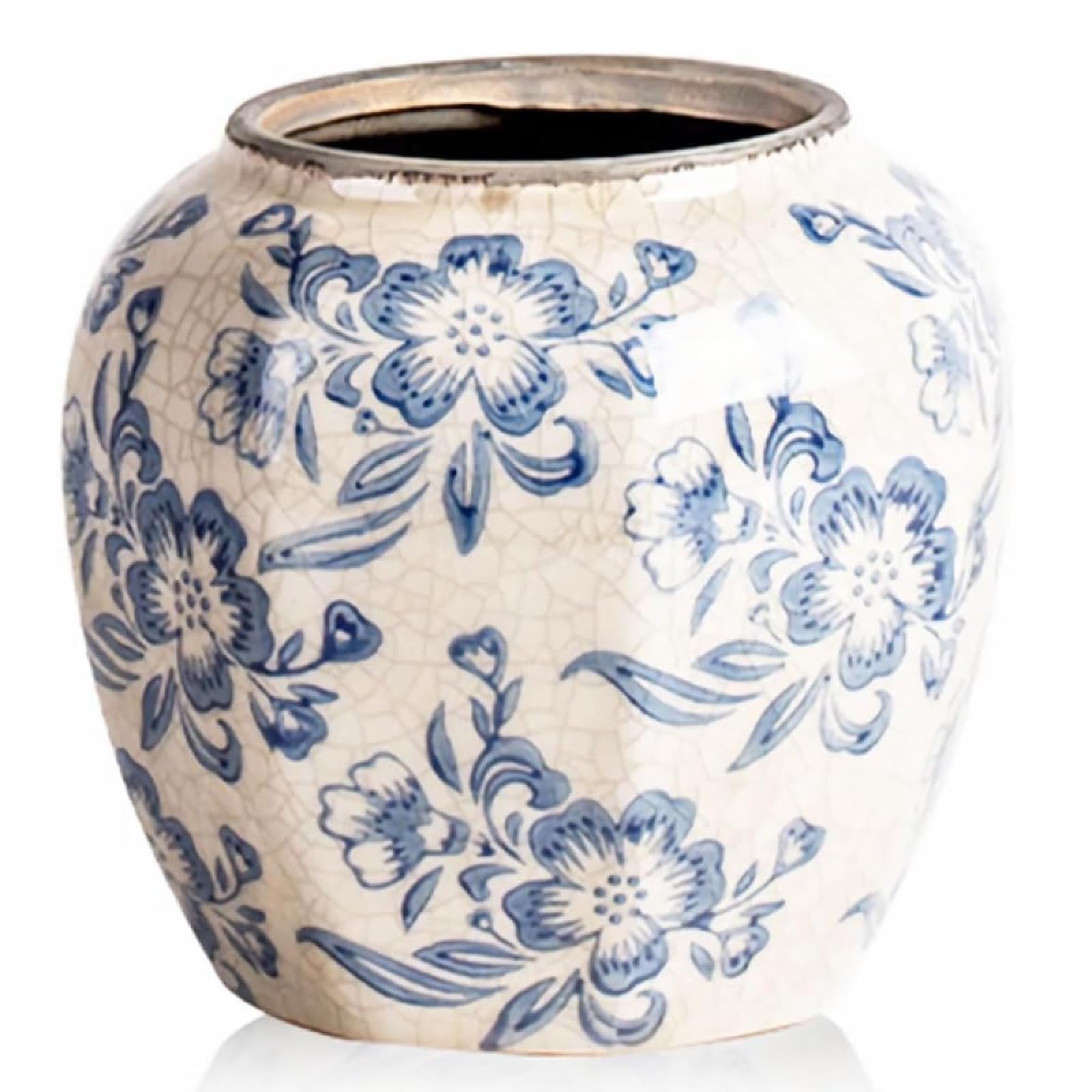 Yedaoiu B Vintage Lue White Porcelain Vase – Chinoiserie Ceramic Ginger Jar For Home Decor