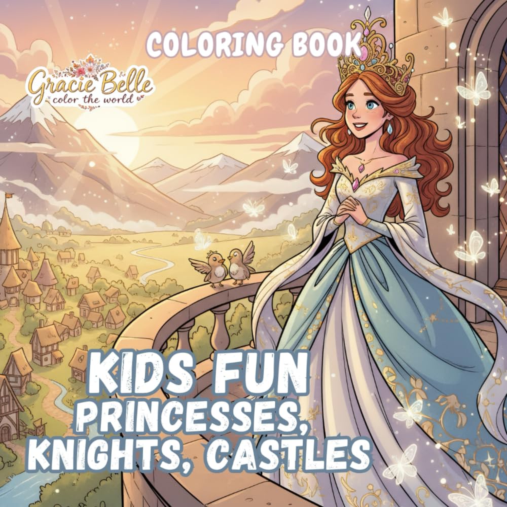 Kids Fun Princesses, Knights, Castles Coloring Book: A magical fairy-tale coloring adventure filled with castles, courage, and royal fun for kids