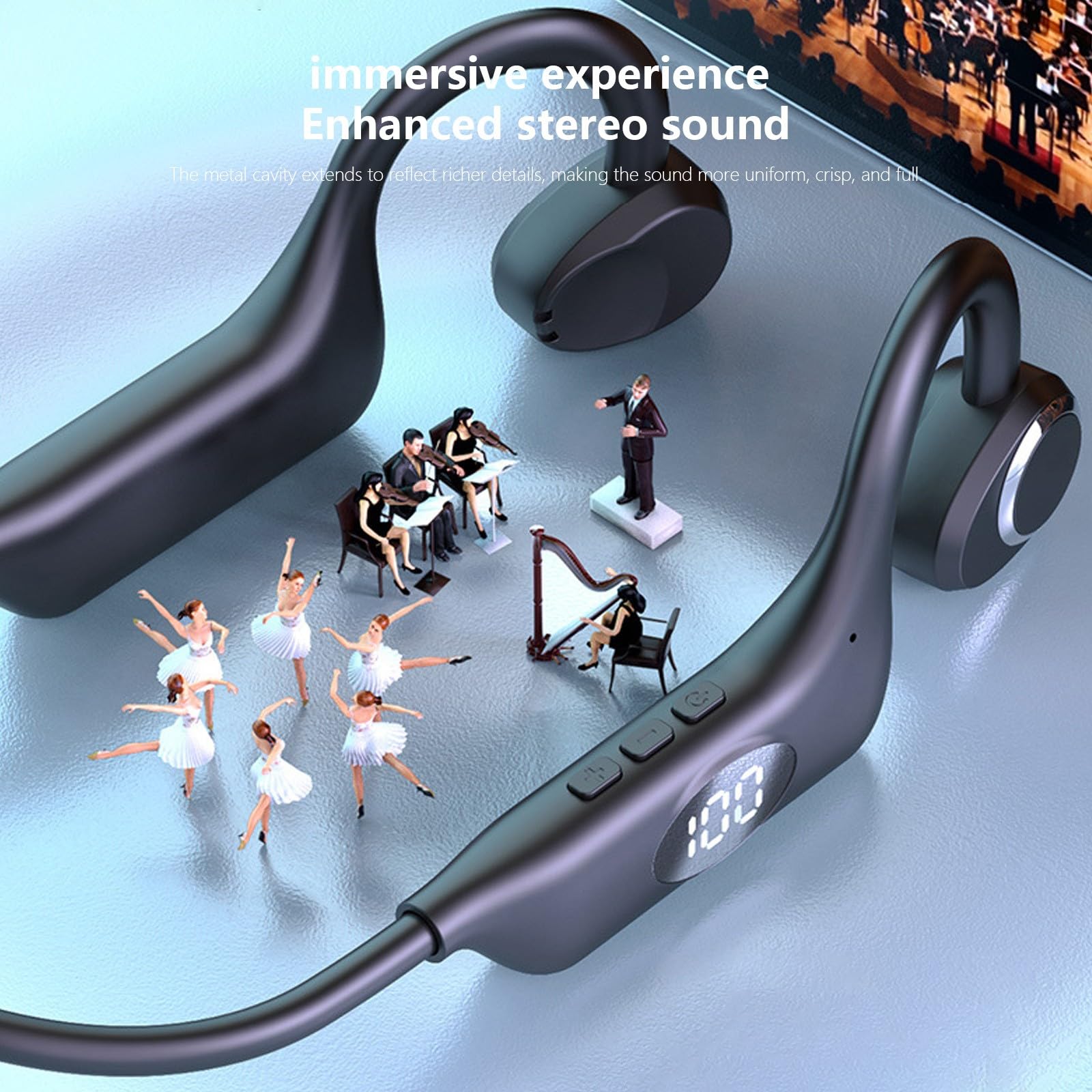 Cuffie Bluetooth 5.2 A Conduzione Ossea M-D8, Impermeabili, Con Batteria 50mAh, 7-8 Ore Di Autonomia, Per Sport E Nuoto