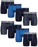 Mens Boxer Briefs - 8 Pack Stretch Performance Moisture Wicking Mens Underwear Boxers with Contour Pouch (Sizes: S-XL)