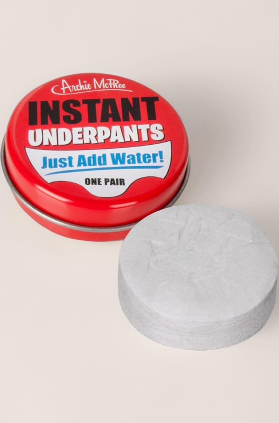 Archie Mcphee Instant underpants. Just add water one pair