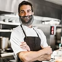 Vista 5 de 100 piezas elásticas negras cómodas cubiertas protectoras para barba de 18 pulgadas desechables de nailon transpirable para hombres